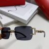 Cartier 2024 New Retro Wooden-Leg Inspired Sunglasses, Frameless Diamond-Paved Fashion Unisex Sun Glasses for Men and Women