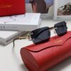 Cartier 2024 New Retro Wooden-Leg Inspired Sunglasses, Frameless Diamond-Paved Fashion Unisex Sun Glasses for Men and Women