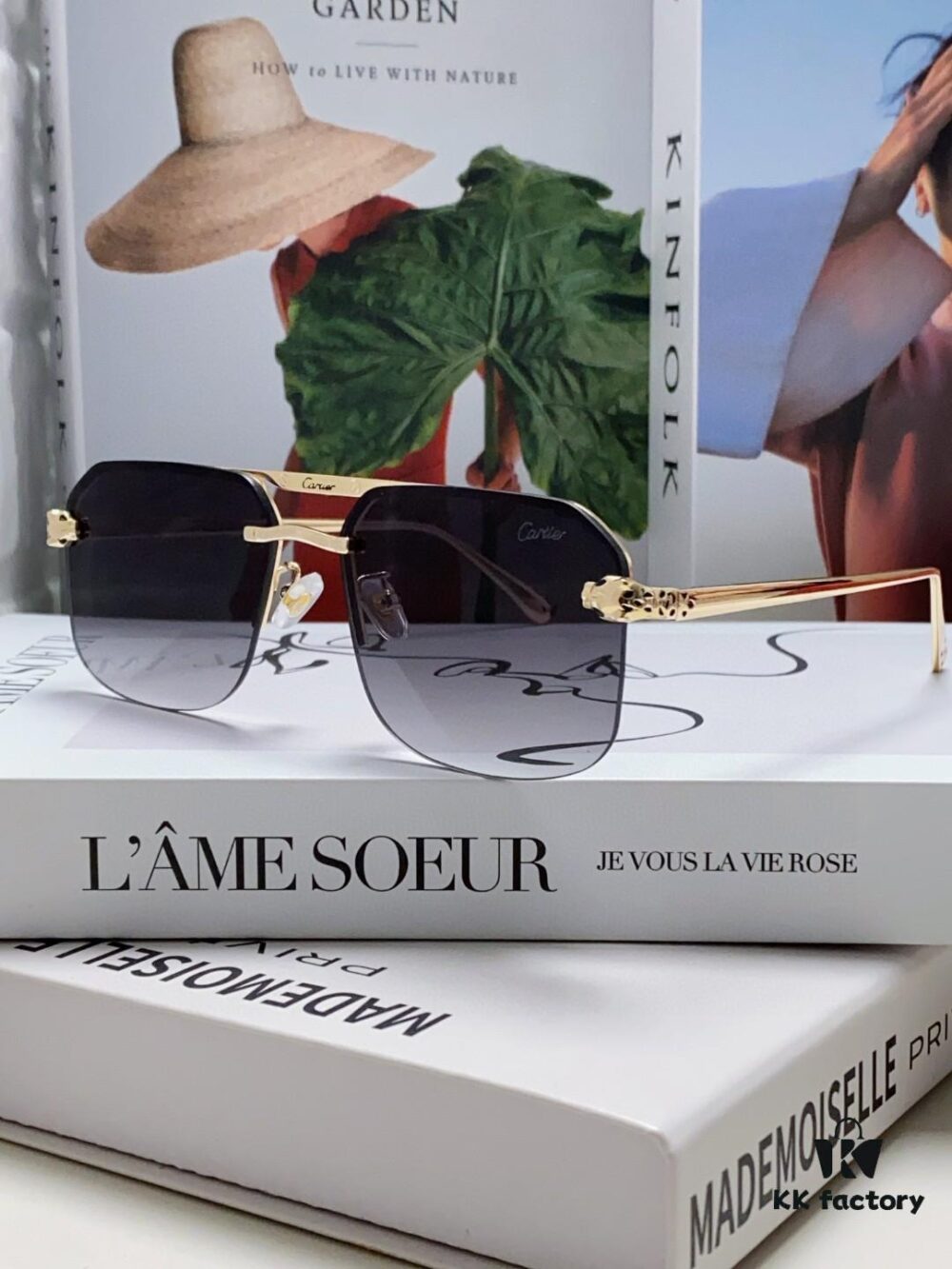 Cartier Unisex Square Sunglasses, Lightweight Metal Frame Luxury Sunglasses for Men and Women, Stylish and Elegant Driving Sun Glasses