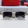 Cartier Unisex Square Sunglasses, Lightweight Metal Frame Luxury Sunglasses for Men and Women, Stylish and Elegant Driving Sun Glasses