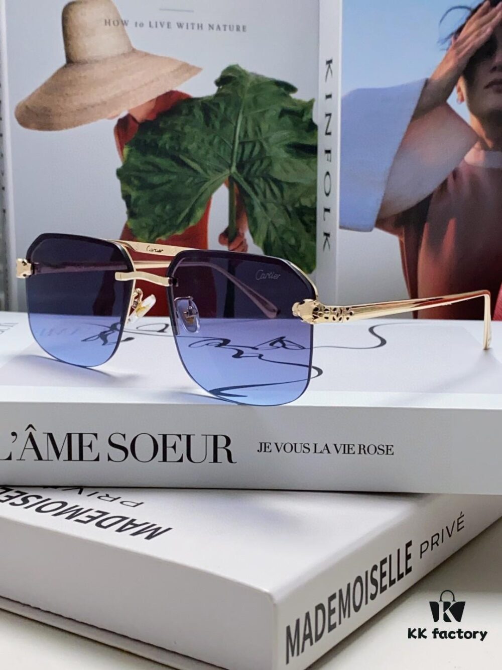 Cartier Unisex Square Sunglasses, New Lightweight Metal Sunglasses for Men and Women, Fashionable and Luxurious Driving Eyewear