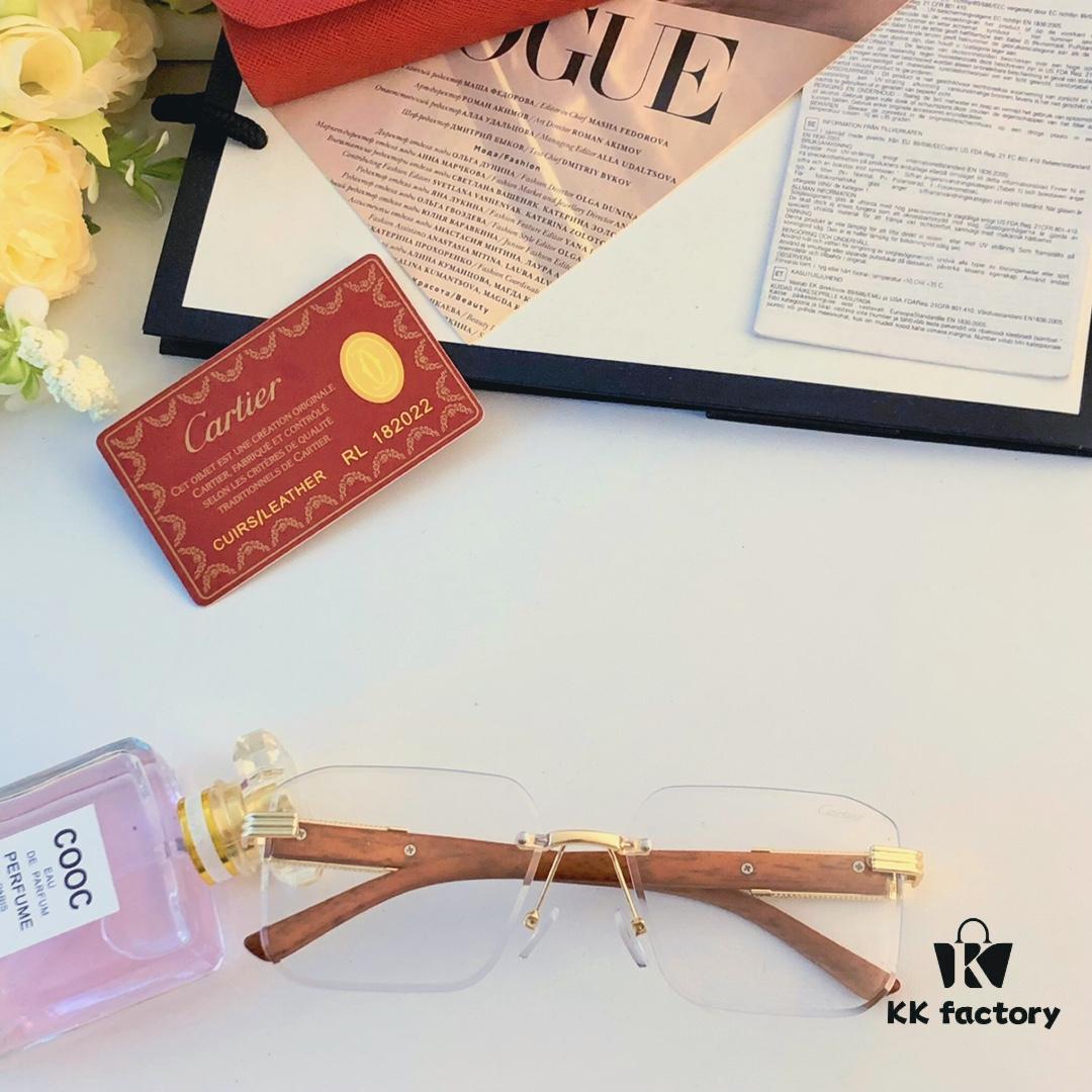 Cartier* European and American Celebrity Retro Fashion Square Frameless Cut-edge Sunglasses, Trendy Influencer Stylish Sun Glasses