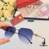 Cartier 2024 New Large-Frame Sunglasses, Korean-Style Fashionable Metal Cat-Eye Sun Glasses