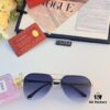 Cartier 2024 New Large-Frame Sunglasses, Korean-Style Fashionable Metal Cat-Eye Sun Glasses