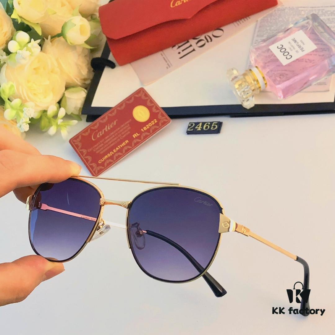 Cartier 2024 New Arrival Sunglasses, Casual Driver's Shades, Trendy Fashion Round Sunglasses for Travel, High-Definition Lens