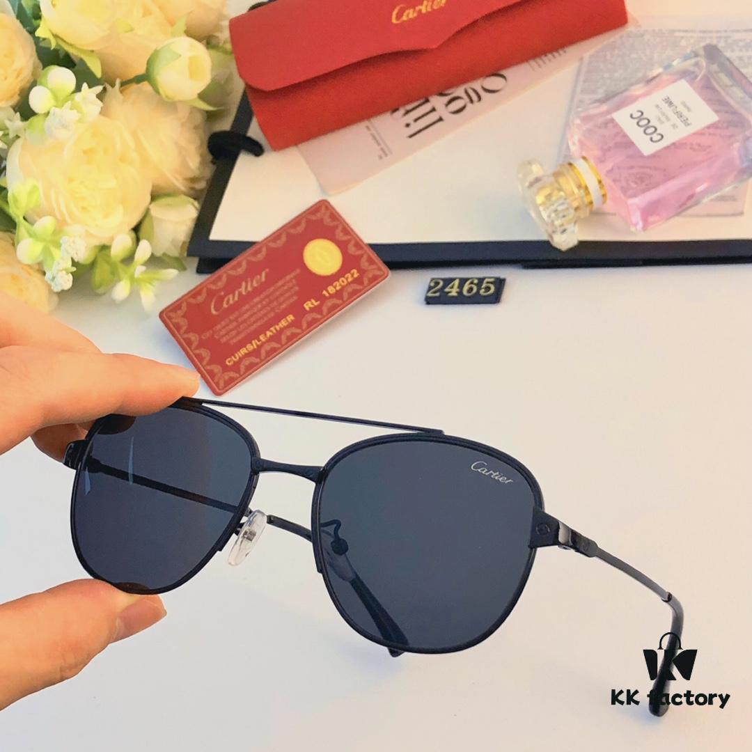 Cartier 2024 New Arrival Sunglasses, Casual Driver's Shades, Trendy Fashion Round Sunglasses for Travel, High-Definition Lens