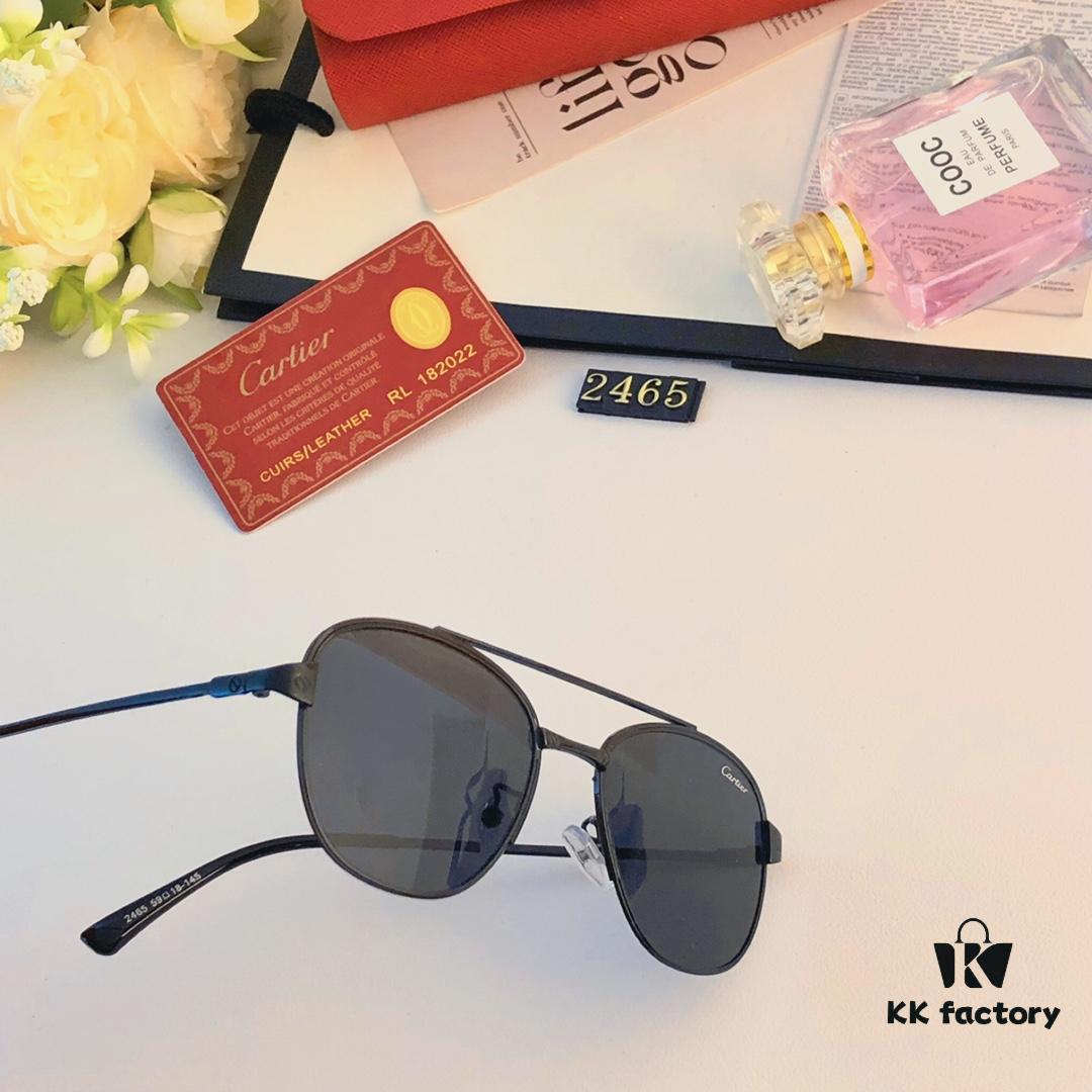 Cartier 2024 New Arrival Sunglasses, Casual Driver's Shades, Trendy Fashion Round Sunglasses for Travel, High-Definition Lens