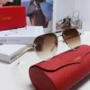 Cartier Unisex Round-Framed Sunglasses, New Lightweight Metal Sun Glasses for Men and Women, Fashionable and Elegant Driving Sunglasses