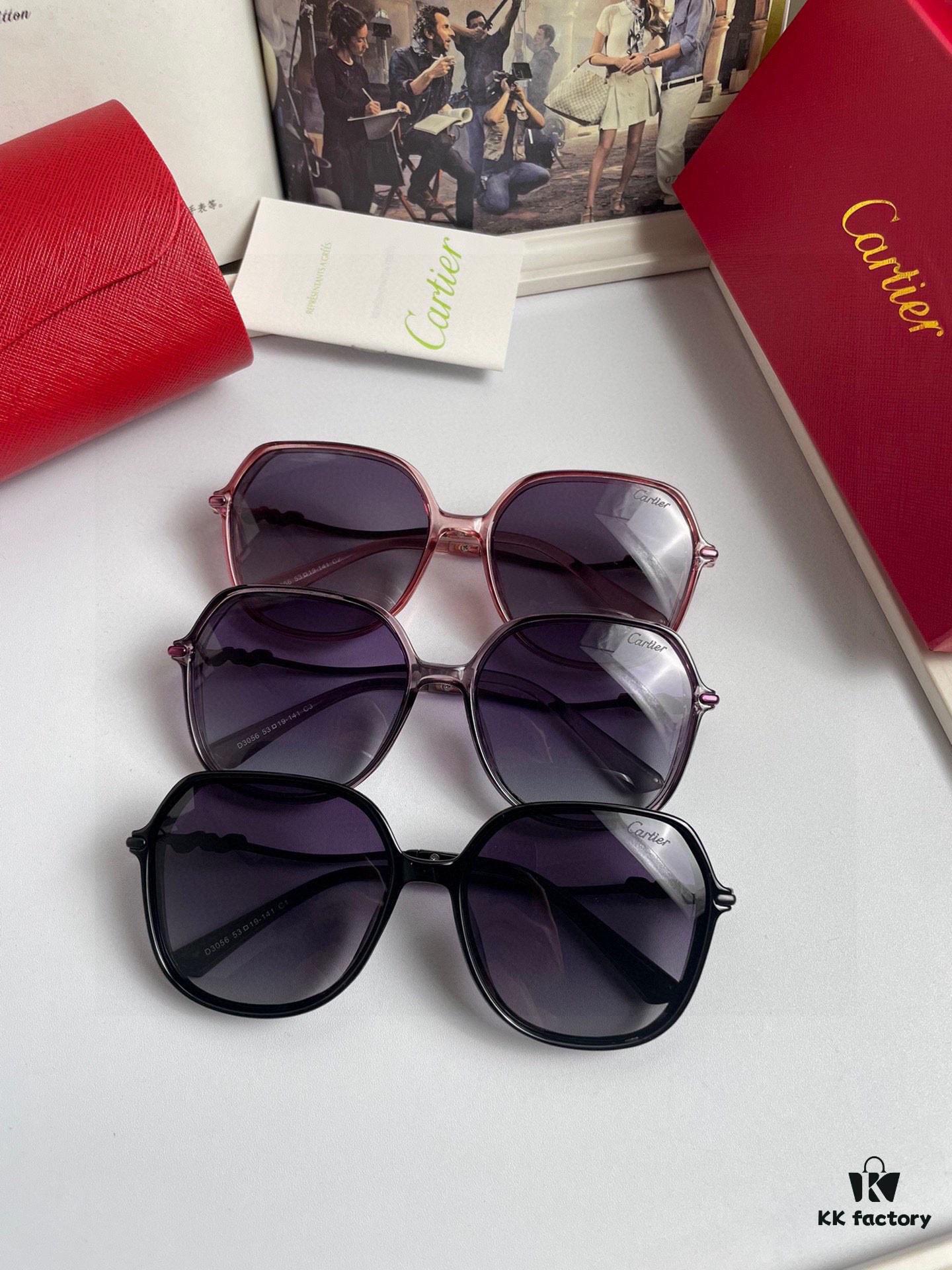 New Arrival Cartier Women's Sunglasses with PC Frame and Temples; Imported Bolle HD Polarized Lenses. Versatile Oversized Sunglasses That Are Flattering and Slimming