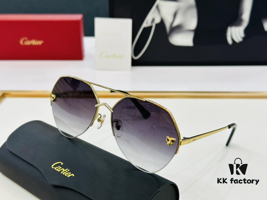 Cartier CT0355S Sunglasses, Size 64-15-140, Universal Frame Shape, Minimalist and Elegant, Fashionable and Casual, Original Color