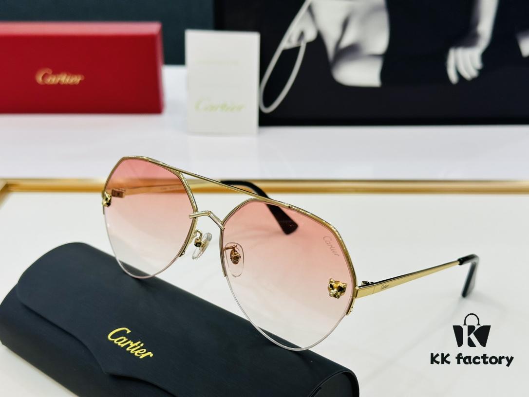 Cartier CT0355S Sunglasses, Size 64-15-140, Universal Frame Shape, Minimalist and Elegant, Fashionable and Casual, Original Color