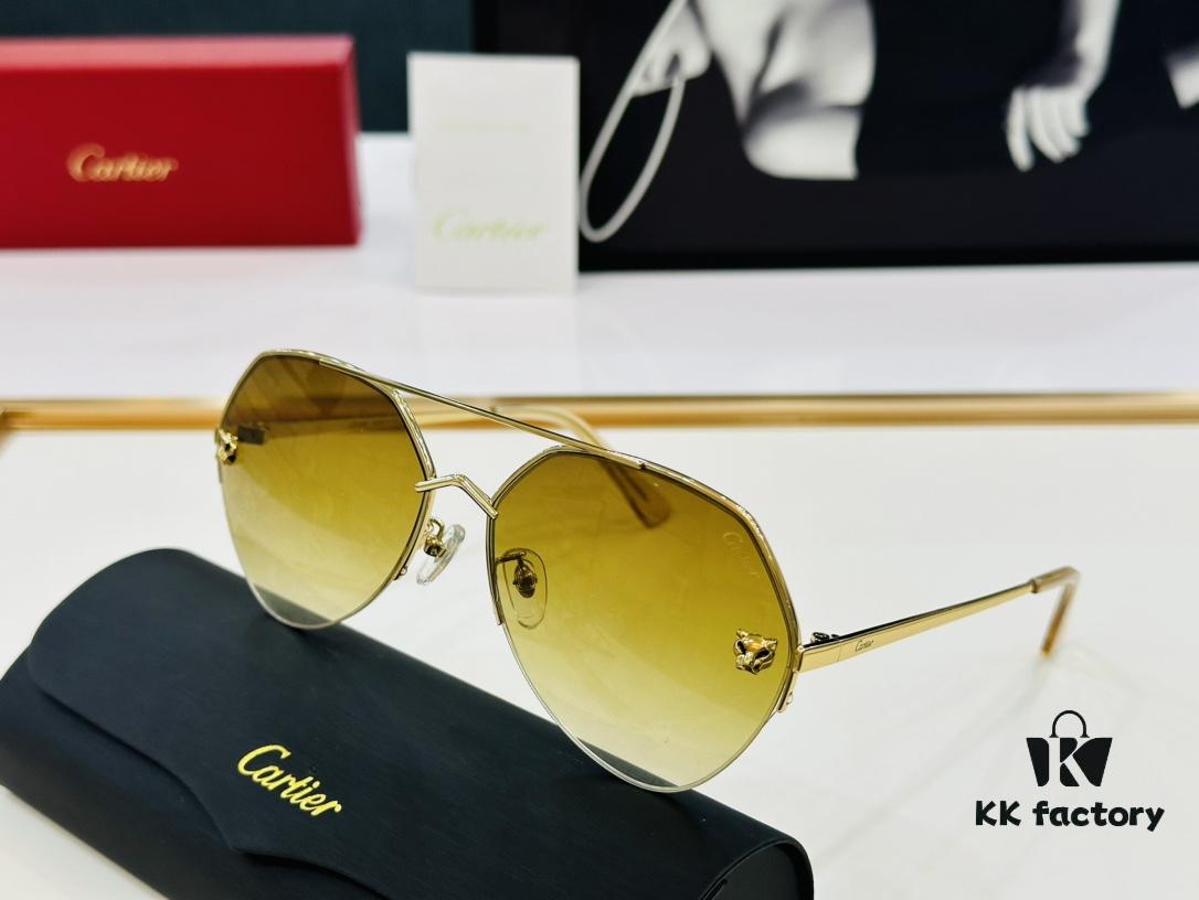 Cartier CT0355S Sunglasses, Size 64-15-140, Universal Frame Shape, Minimalist and Elegant, Fashionable and Casual, Original Color
