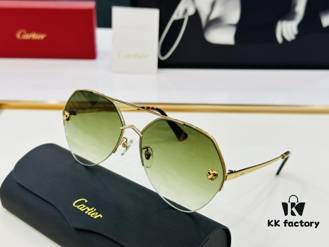 Cartier CT0355S Sunglasses, Size 64-15-140, Universal Frame Shape, Minimalist and Elegant, Fashionable and Casual, Original Color