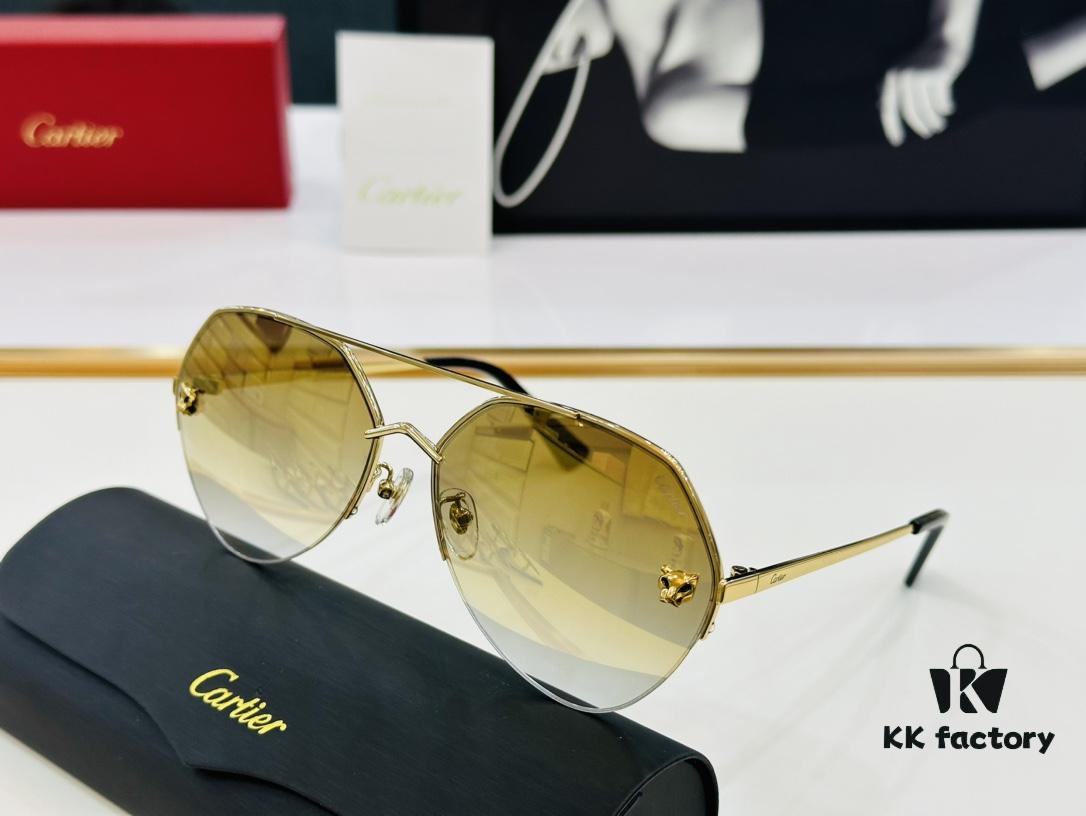 Cartier CT0355S Sunglasses, Size 64-15-140, Universal Frame Shape, Minimalist and Elegant, Fashionable and Casual, Original Color