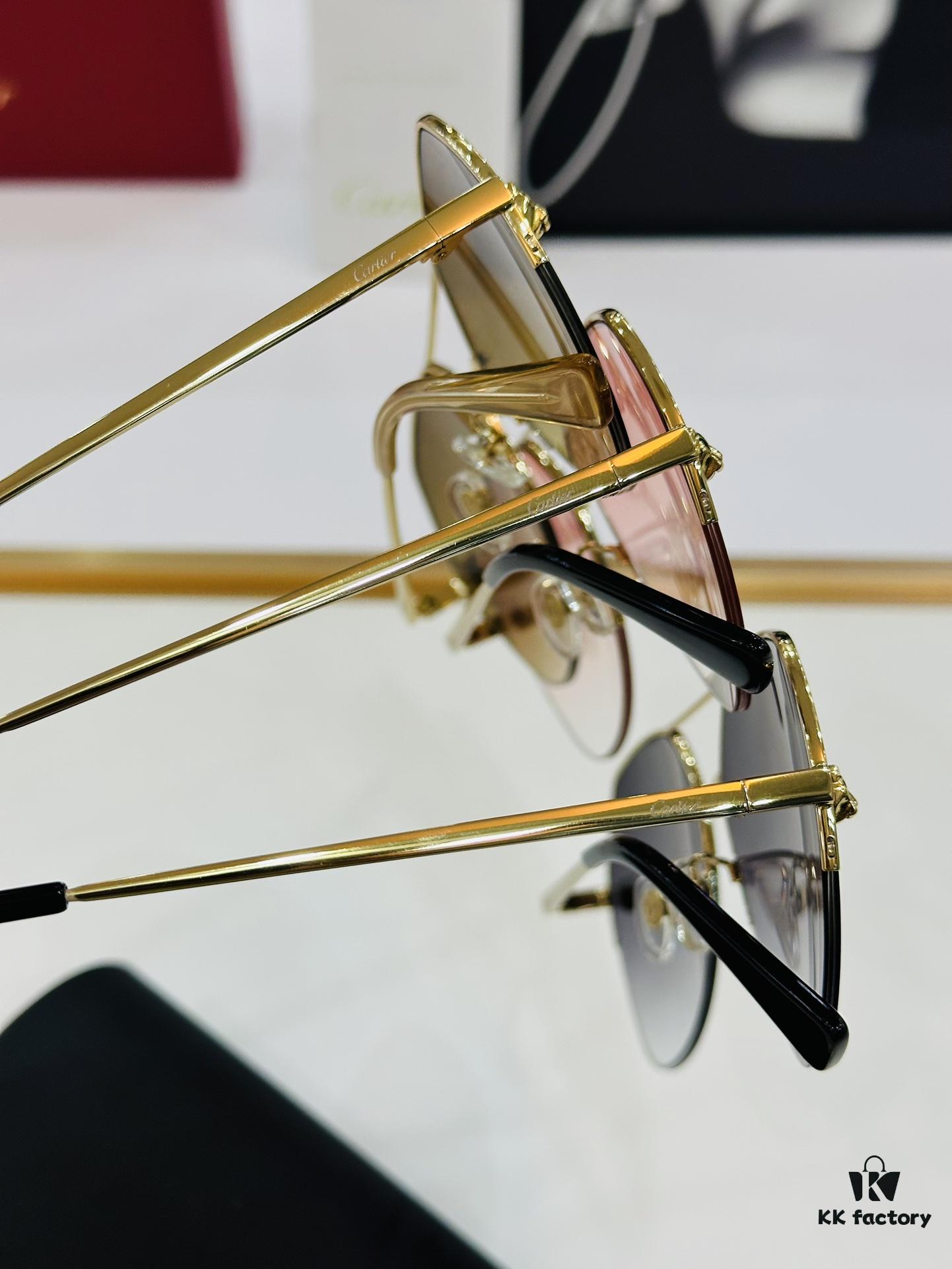 Cartier CT0355S Sunglasses, Size 64-15-140, Universal Frame Shape, Minimalist and Elegant, Fashionable and Casual, Original Color