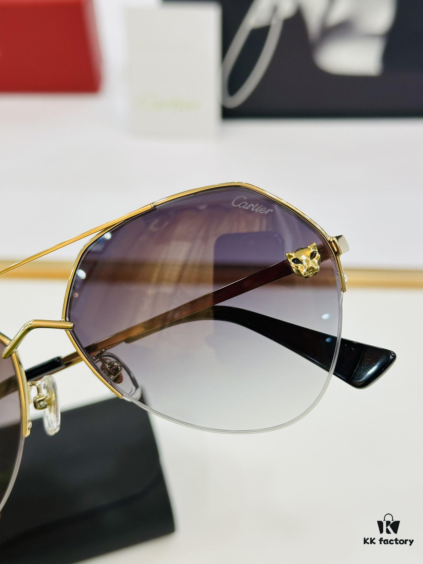 Cartier CT0355S Sunglasses, Size 64-15-140, Universal Frame Shape, Minimalist and Elegant, Fashionable and Casual, Original Color