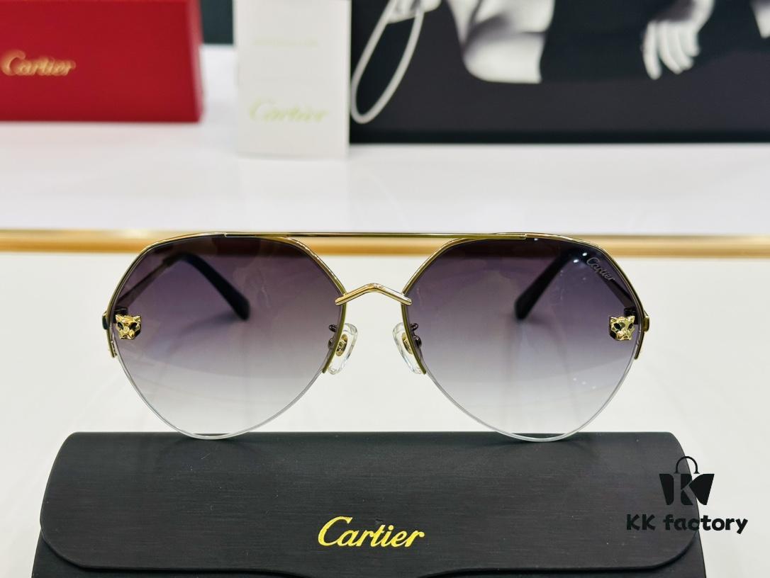 Cartier CT0355S Sunglasses, Size 64-15-140, Universal Frame Shape, Minimalist and Elegant, Fashionable and Casual, Original Color