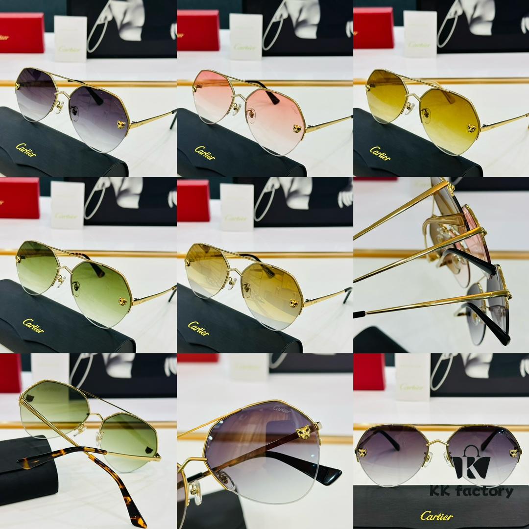 Cartier CT0355S Sunglasses, Size 64-15-140, Universal Frame Shape, Minimalist and Elegant, Fashionable and Casual, Original Color