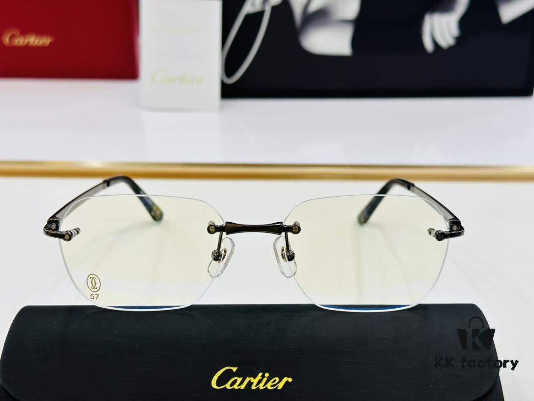 Cartier CT0407O Size 57□18-145 Men's Sunglasses, Recommended for All Face Shapes, Comfortable to Wear, Can Be Fitted with Prescription Lenses