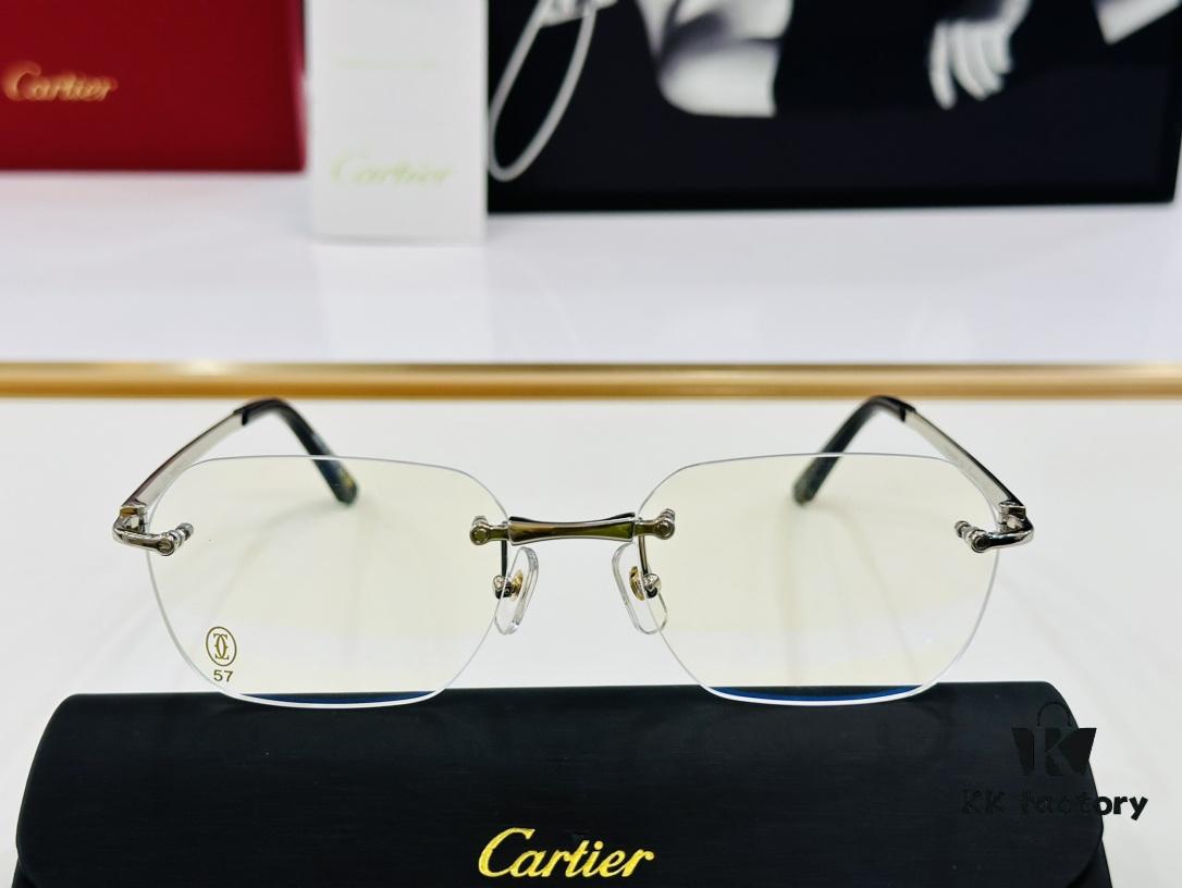 Cartier CT0407O Size 57□18-145 Men's Sunglasses, Recommended for All Face Shapes, Comfortable to Wear, Can Be Fitted with Prescription Lenses