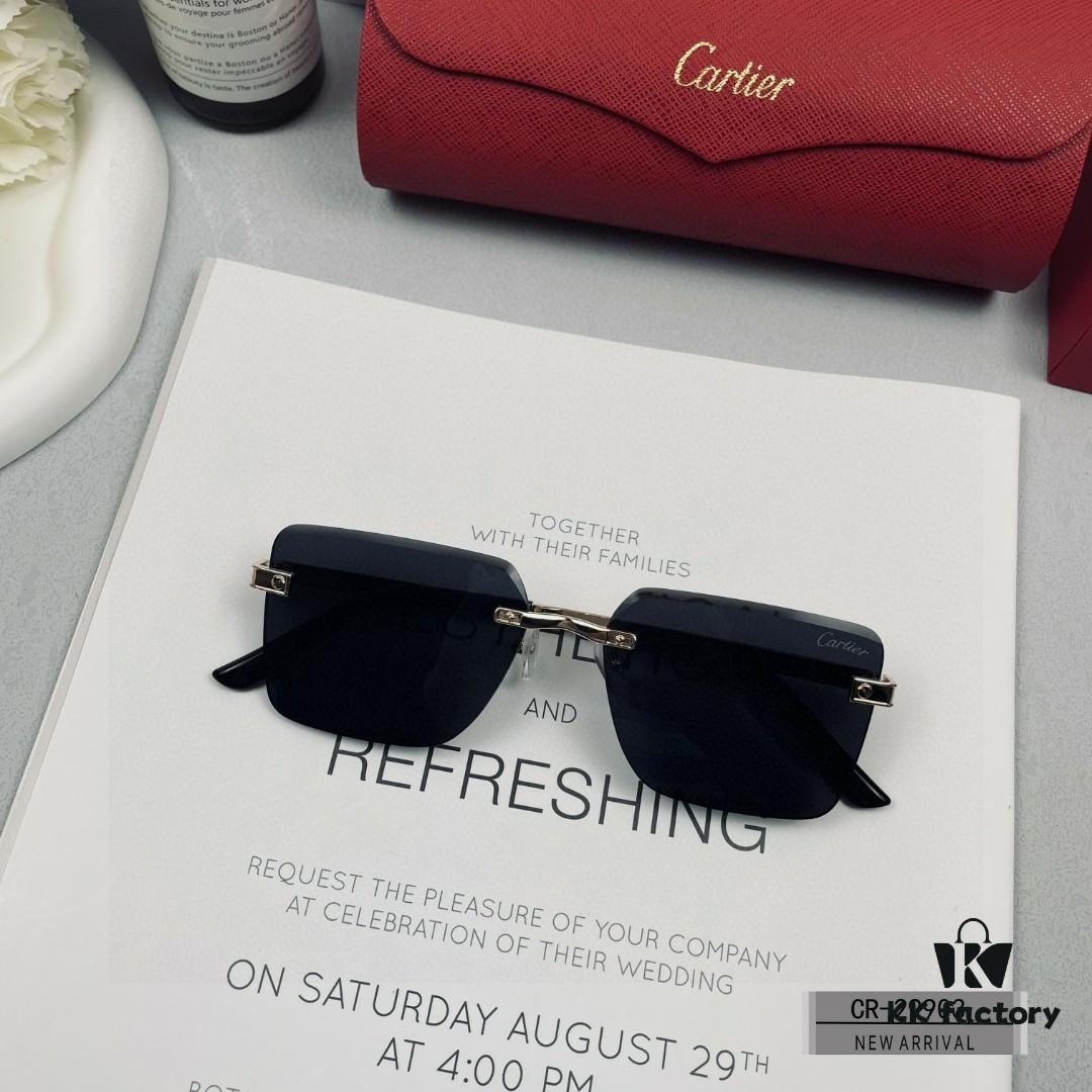 French Cartier - Cartier | Polarized Sunglasses with Polylite Lenses, Lightweight Metal Frame, Size 60-13-148, Stylish and Luxurious Design for Men