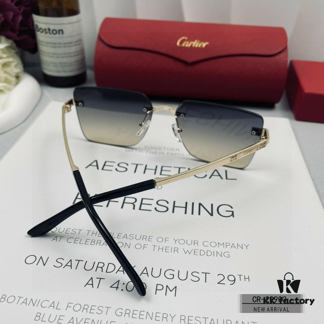 French Cartier - Cartier | Polarized Sunglasses with Polylite Lenses, Lightweight Metal Frame, Size 60-13-148, Stylish and Luxurious Design for Men