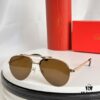 Cartier Original Website Version 1:1 Replica, MODEL: CT0354/S, Brand's Iconic Precious Sunglasses with Full Metal Frame, Unique Style and Semi-Rimmed Electroplating Craftsmanship Exuding Charm and Elegance