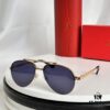 Cartier Original Website Version 1:1 Replica, MODEL: CT0354/S, Brand's Iconic Precious Sunglasses with Full Metal Frame, Unique Style and Semi-Rimmed Electroplating Craftsmanship Exuding Charm and Elegance