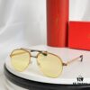 Cartier Original Website Version 1:1 Replica, MODEL: CT0354/S, Brand's Iconic Precious Sunglasses with Full Metal Frame, Unique Style and Semi-Rimmed Electroplating Craftsmanship Exuding Charm and Elegance