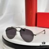 Cartier Original Website Version 1:1 Replica, MODEL: CT0354/S, Brand's Iconic Precious Sunglasses with Full Metal Frame, Unique Style and Semi-Rimmed Electroplating Craftsmanship Exuding Charm and Elegance