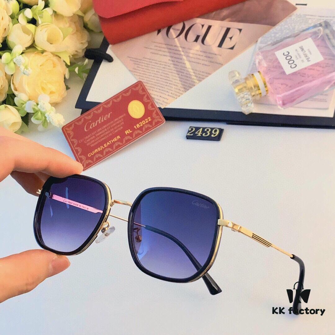 Cartier 2024 New Arrival Korean Style Summer Sunglasses with UV Protection, Gradient Square Frame Sunglasses