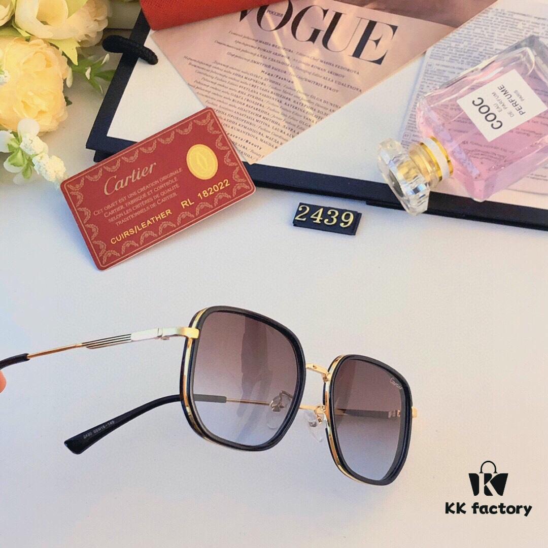 Cartier 2024 New Arrival Korean Style Summer Sunglasses with UV Protection, Gradient Square Frame Sunglasses