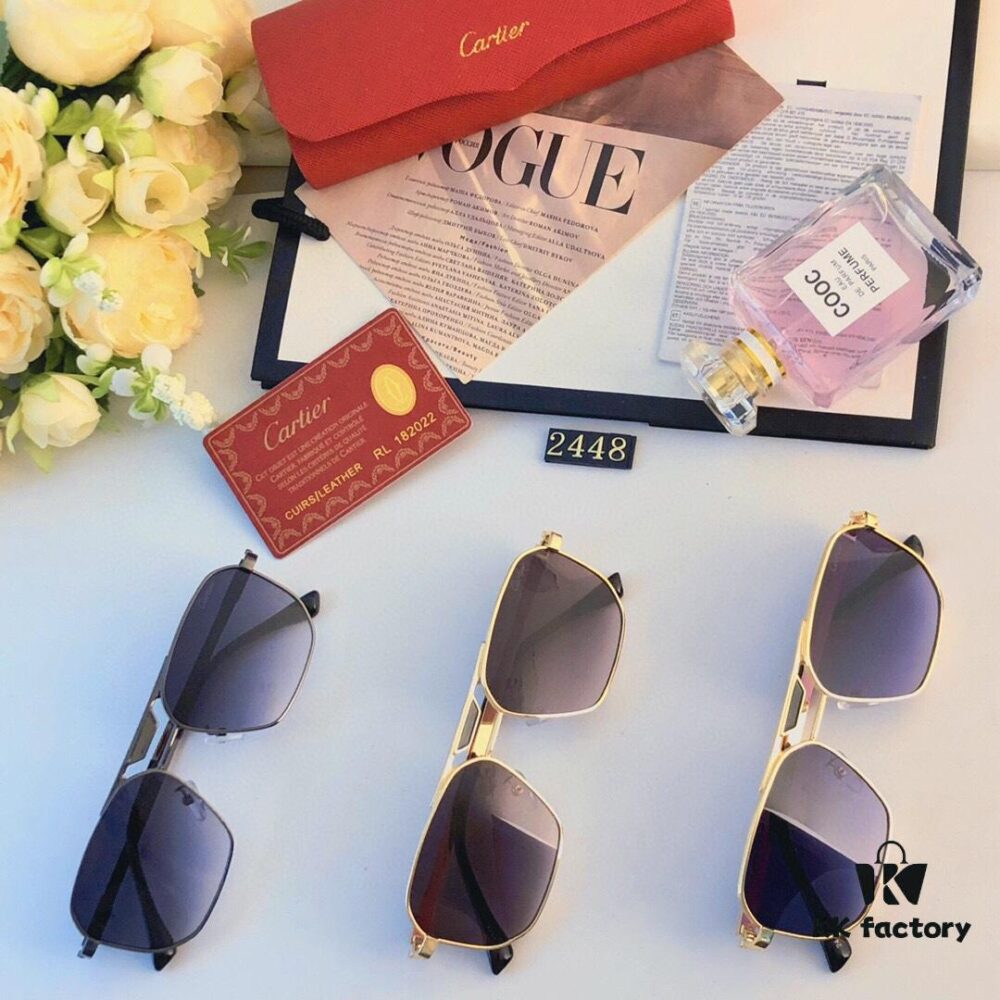 Cartier New Arrival Sunglasses for Travel and Driving, Stylish Unisex Square-Frame Shades for Men