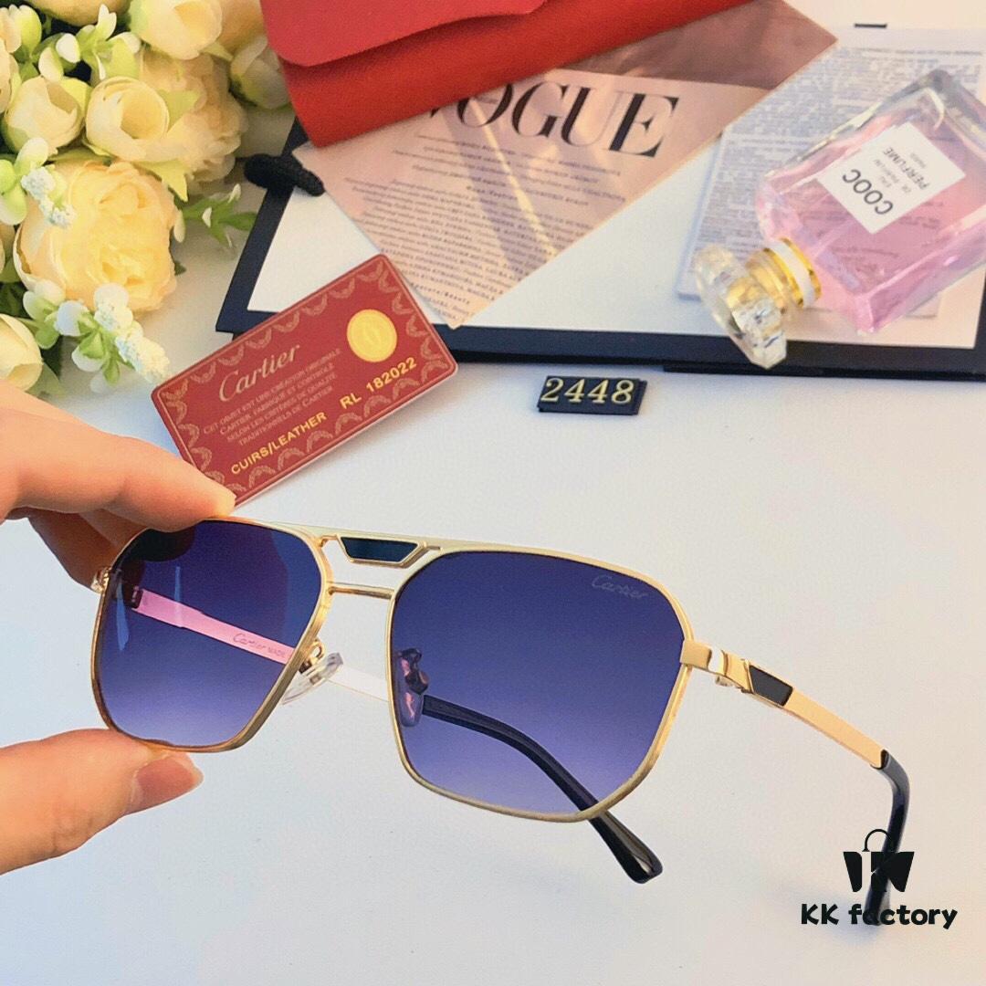 Cartier New Arrival Sunglasses for Travel and Driving, Stylish Unisex Square-Frame Shades for Men