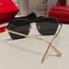 Cartier 2024 New Collection Frameless Sunglasses for Women, Classic Leopard Print Temples, Diamond-Cut Edges, Gradient Lenses, Oversized Luxury Design