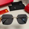 Cartier 2024 New Collection Frameless Sunglasses for Women, Classic Leopard Print Temples, Diamond-Cut Edges, Gradient Lenses, Oversized Luxury Design