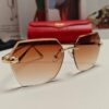 Cartier 2024 New Model Frameless Sunglasses for Women, Classic Leopard Print Temples, Diamond-Cut Edges, Gradient Lenses, Oversized Luxury Sunglasses