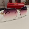 Cartier 2024 New Collection Frameless Sunglasses for Women, Classic Leopard Print Temples, Diamond-Cut Edges, Gradient Lenses, Oversized Luxury Design
