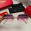 Cartier 2024 New Collection Frameless Sunglasses for Women, Classic Leopard Print Temples, Diamond-Cut Edges, Gradient Lenses, Oversized Luxury Design