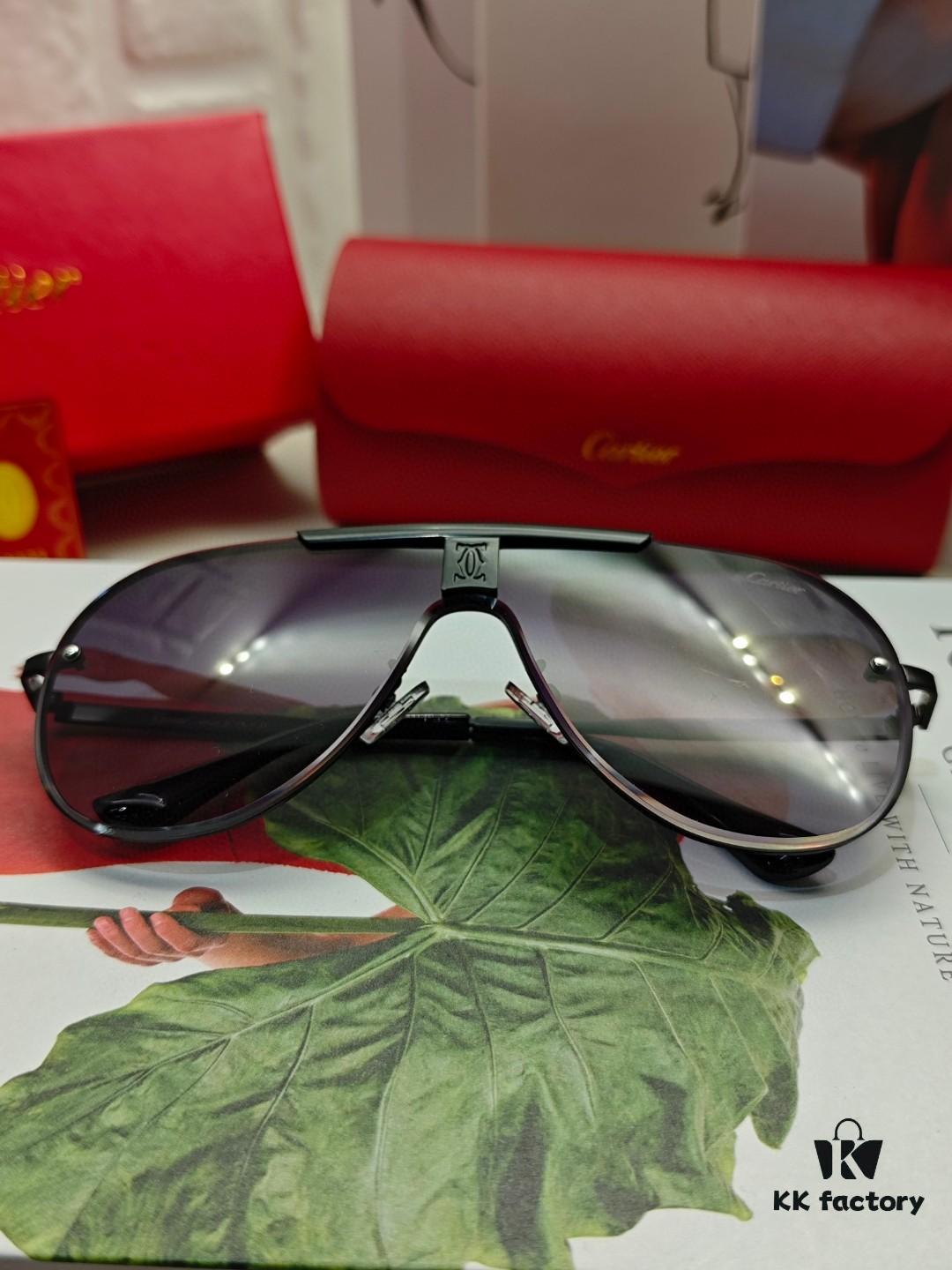 Cartier Men's Polarized Sunglasses, High-Quality Replica with Premium Polarized Lenses and Metal Alloy Logo Temples