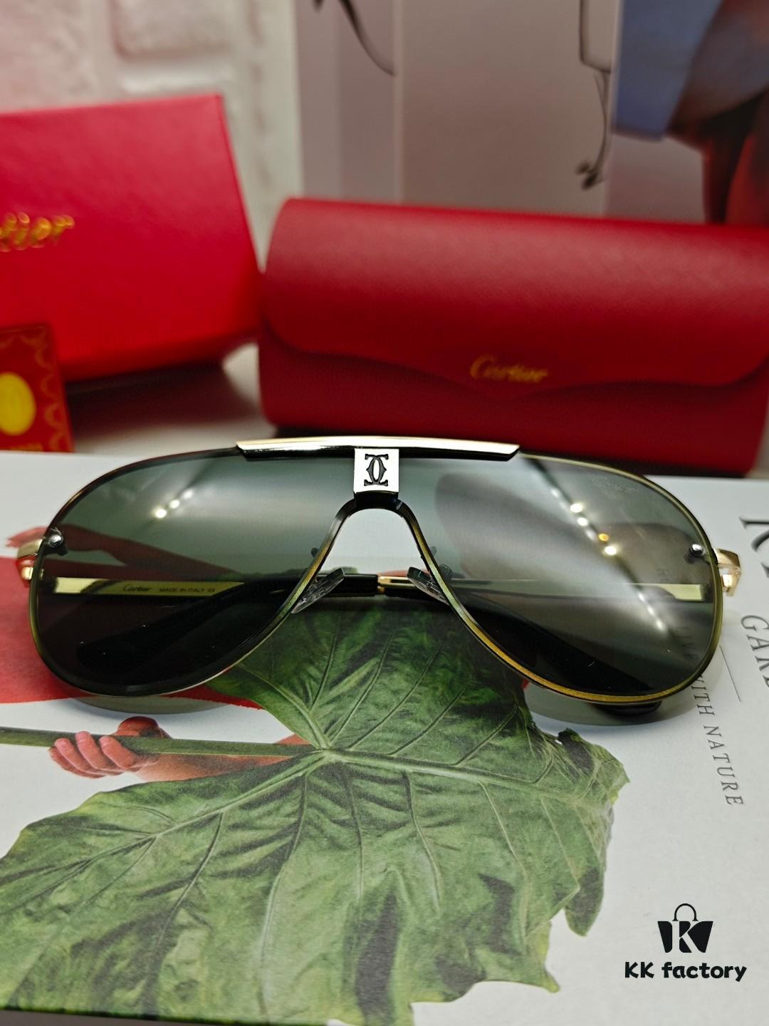 Cartier Men's Polarized Sunglasses, High-Quality Replica with Premium Polarized Lenses and Metal Alloy Logo Temples