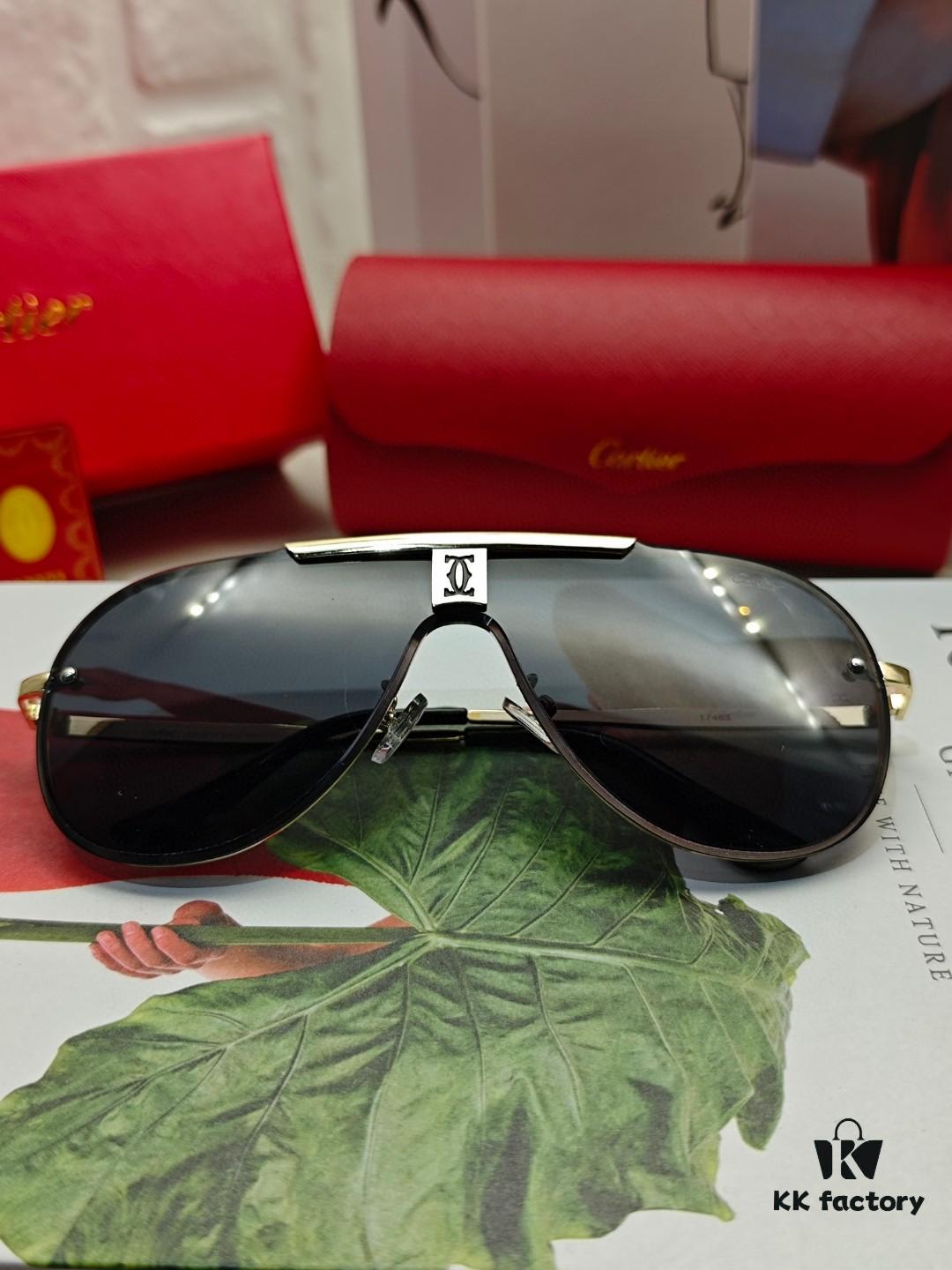 Cartier Men's Polarized Sunglasses, High-Quality Replica with Premium Polarized Lenses and Metal Alloy Logo Temples