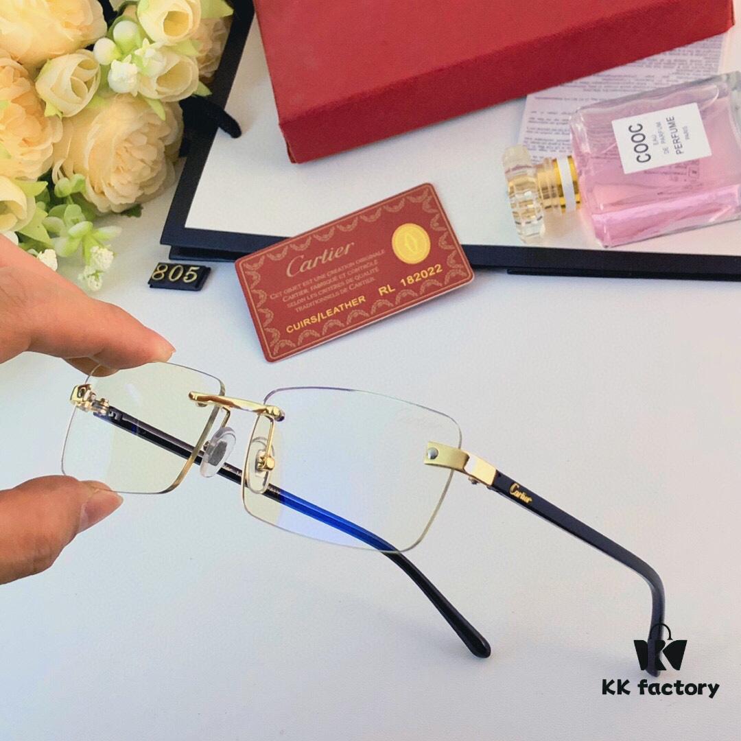 Cartier 2024 New Arrival Cut-Edge Fashion Frameless Sunglasses Unisex UV Protection Shades