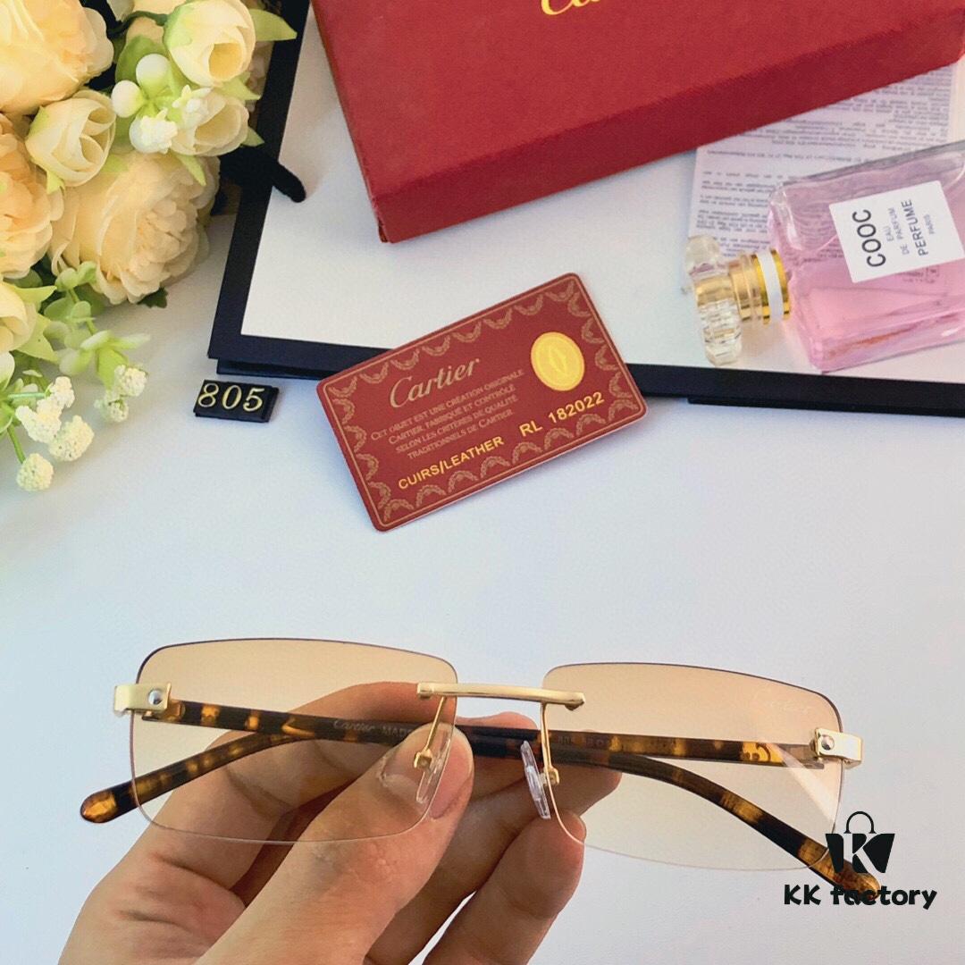 Cartier 2024 New Arrival Cut-Edge Fashion Frameless Sunglasses Unisex UV Protection Shades