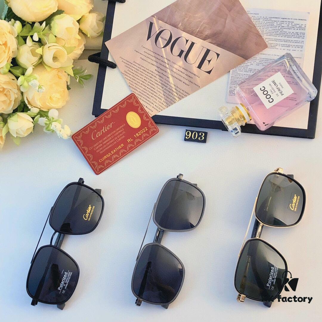 Cartier Men's Sunglasses 2024 New Model Polygonal Polarized Driving Sunglasses for Fishing and Driving