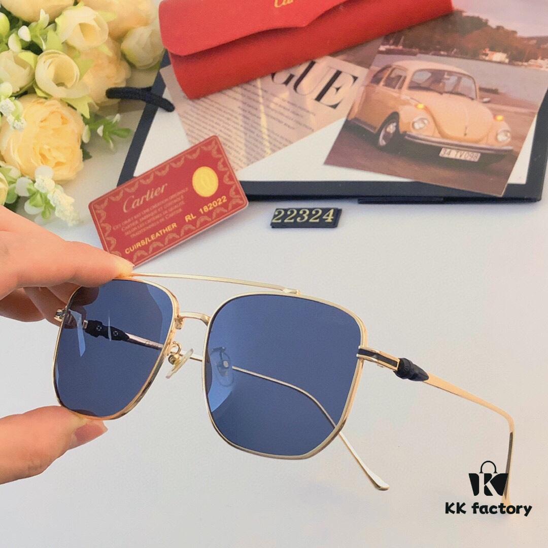 Cartier Square Sunglasses, Stylish Streetwear Trendy Gold-Frame Sunglasses, Korean-Style Oversized Sun Glasses for Men