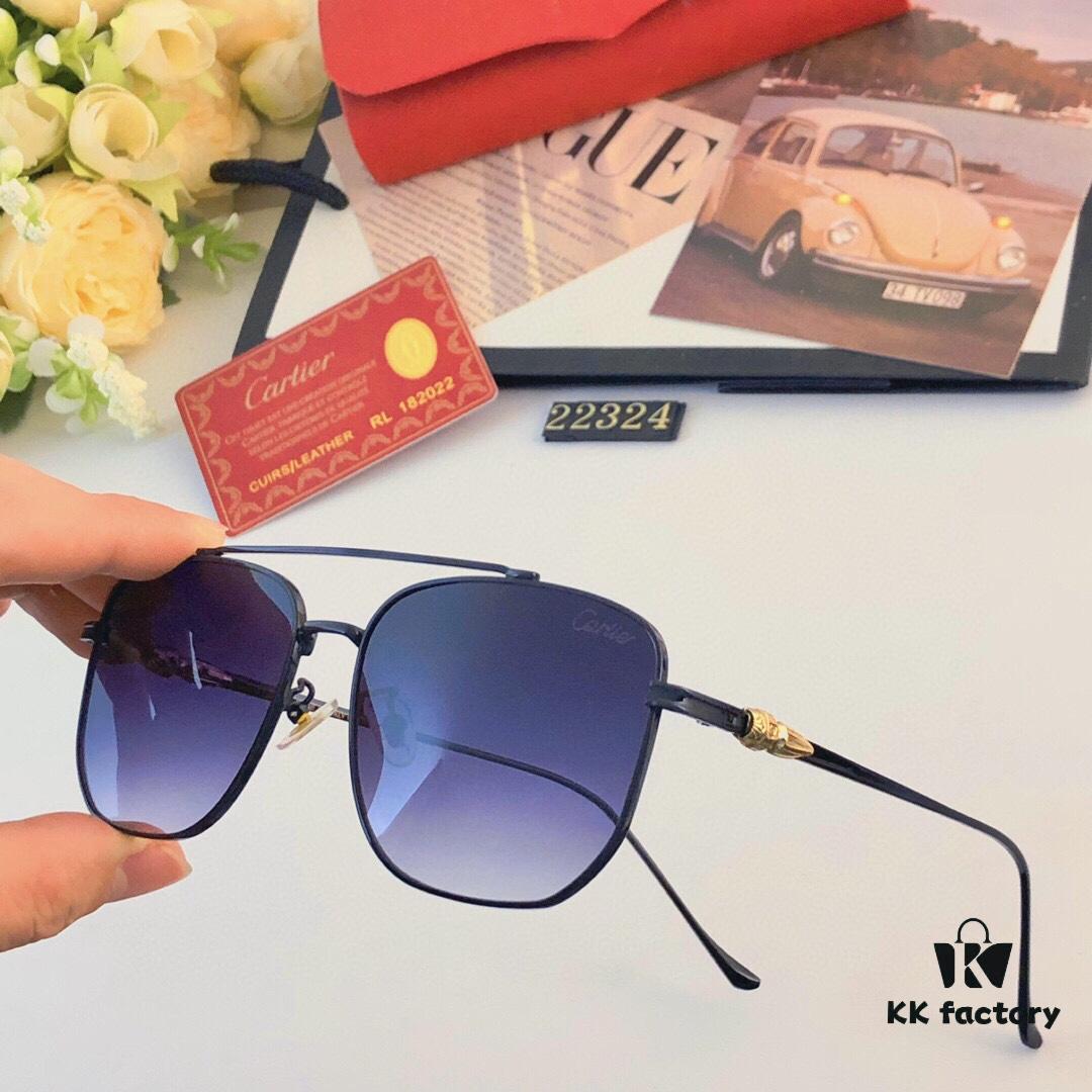 Cartier Square Sunglasses, Stylish Streetwear Trendy Gold-Frame Sunglasses, Korean-Style Oversized Sun Glasses for Men
