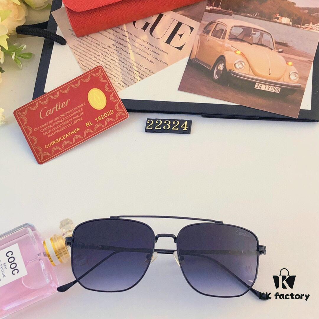 Cartier Square Sunglasses, Stylish Streetwear Trendy Gold-Frame Sunglasses, Korean-Style Oversized Sun Glasses for Men