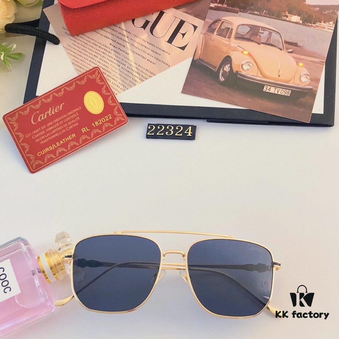 Cartier Square Sunglasses, Stylish Streetwear Trendy Gold-Frame Sunglasses, Korean-Style Oversized Sun Glasses for Men
