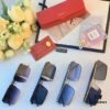 Cartier New Fashion Metal Double-Bridge Sunglasses for Men, Square UV-Protective Driving Sunglasses for Outdoor Use